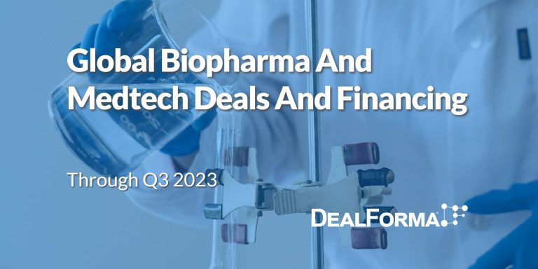 Global Biopharma and Medtech Deals and Financing Through Q3 2023