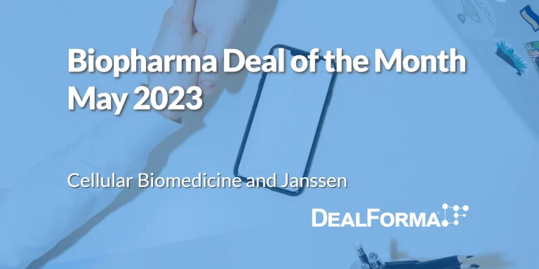 May 2023 Top Biopharma Deal Cellular Biomedicine development and commercialization deal with Janssen for C CAR039 and C CAR066