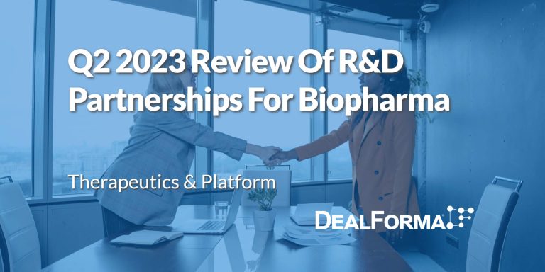 Q2 2023 Review Of RD Partnerships For Biopharma Therapeutics Platforms
