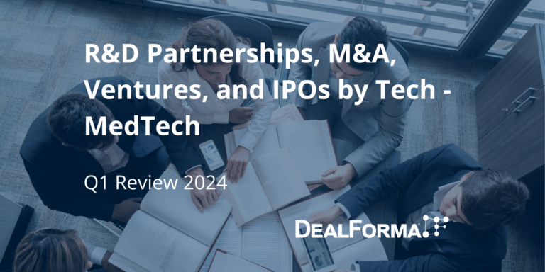 R&D Partnerships, M&A, Ventures, and IPOs by Tech - MedTech - Q1 Review 2024