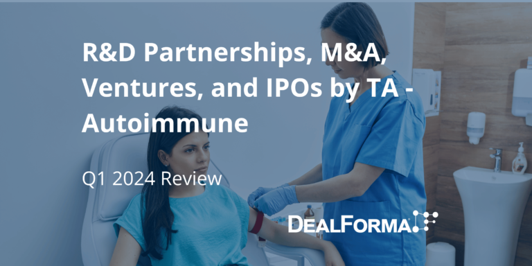 R&D Partnerships, M&A, Ventures, and IPOs by TA - Autoimmune