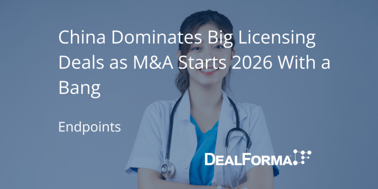 China dominates big licensing deals as M&A starts 2026 with a bang by John Carroll on April 15th, 2026 The start of 2026 has shaped up as an extension of the solid performance we tracked with DealForma’s Chris Dokomajilar through the second half of last year. Dealmaking continued apace, venture capital is recovering, and Asia stayed out front as the leading region for licensing pacts. Chinese biotechs, which seized the spotlight on deals last year, started out 2026 hotter than ever. Pharma companies eager to expand their pipelines have taken advantage of China’s drug labs, which have been quick to follow R&D trends. VCs, meanwhile, regrouped around later-stage assets, chasing the windfall returns that shape R&D in many respects. And IPOs are making a new run at the Nasdaq and the New York Stock Exchange, with mixed results. The overall number of new deals in biopharma during Q1 cooled a bit after a sizzling end to 2025, but bigger payouts are keeping M&A hot with a solid start of the year for licensing pacts.