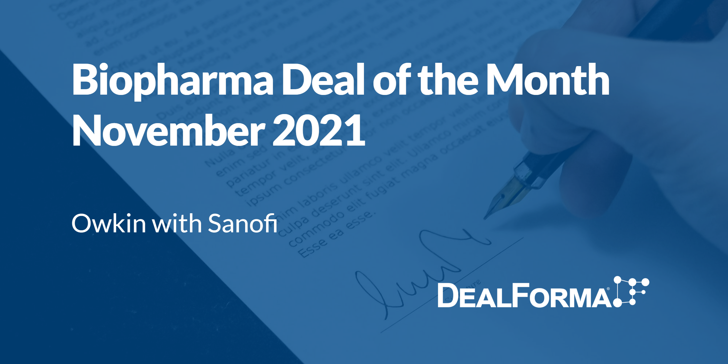 Top biopharma deal upfront November 2021