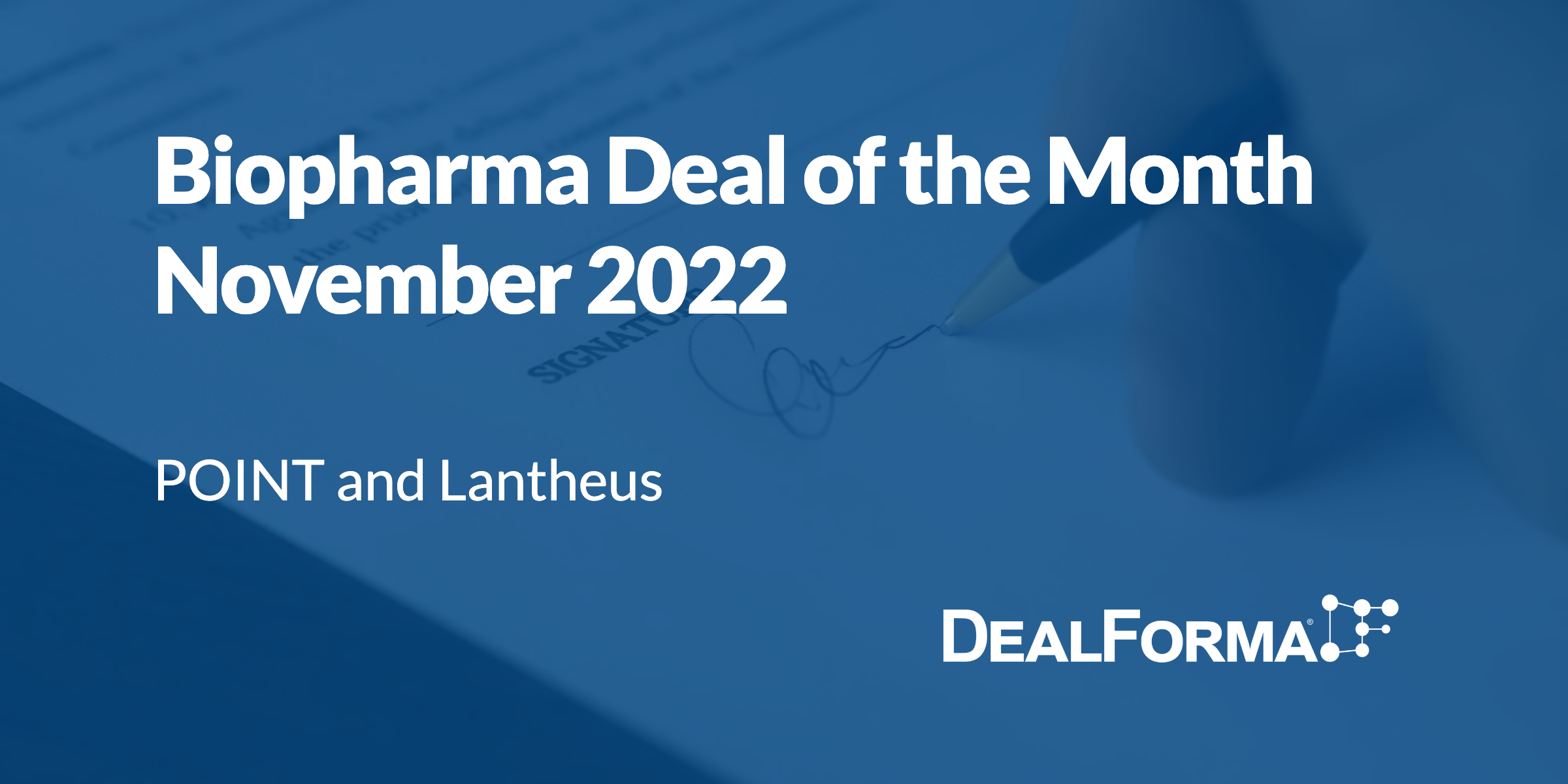 Top biopharma deal upfront Nov 2022