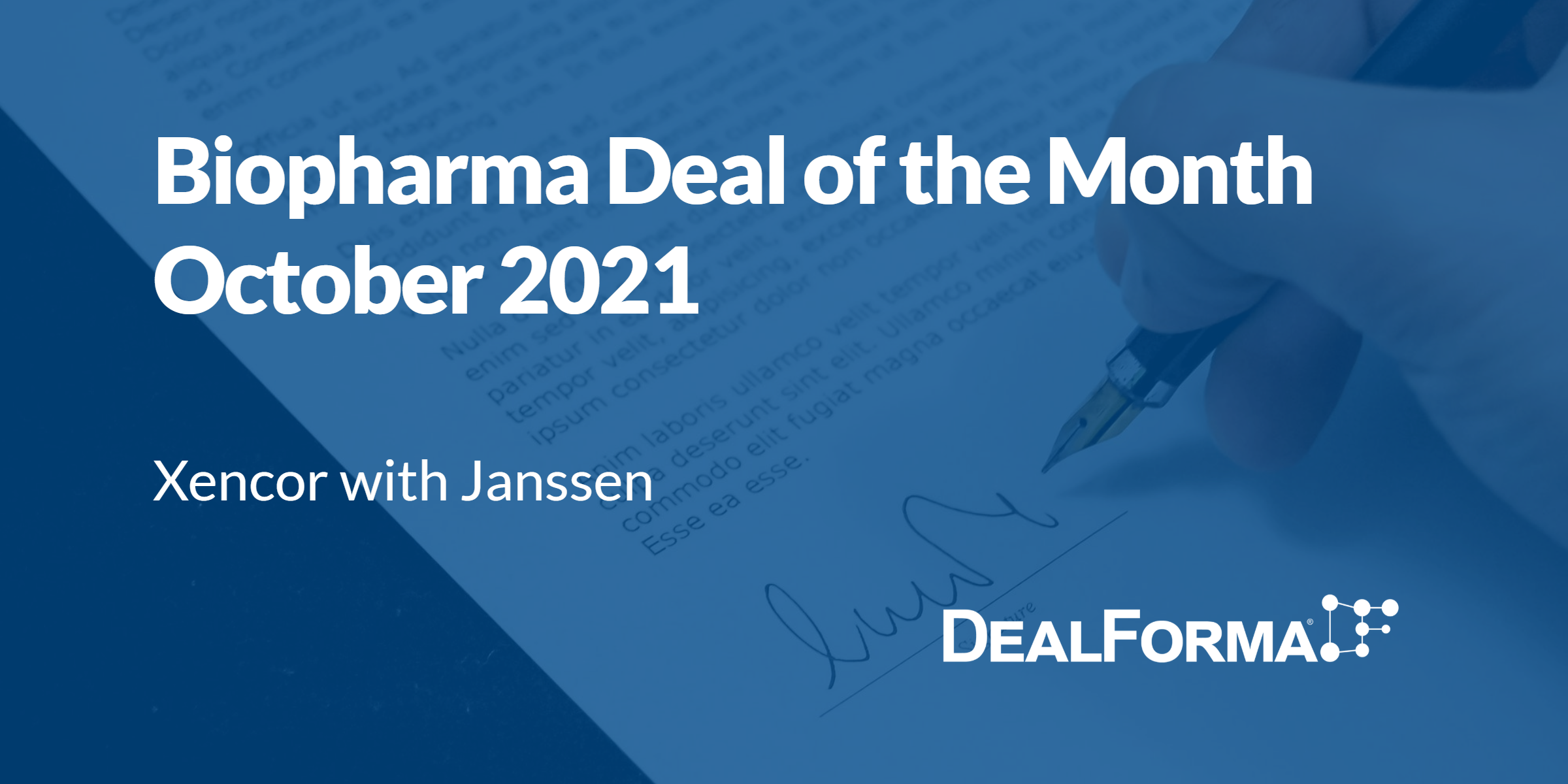 Top biopharma deal upfront October 2021