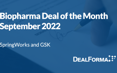 September 2022 Top Biopharma Deal: SpringWorks – GSK for Nirogacestat in combination with Blenrep