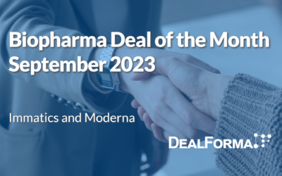September 2023 Top Biopharma Deal: Immatics development and commercialization deal with Moderna for TCR therapies
